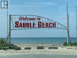 Sauble Beach Downtown Main corner Welcome sign