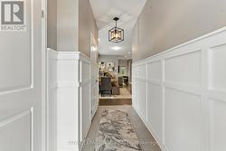 Batten board foyer with double door closet