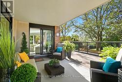 Sun protected terrace area