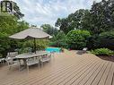 Private dining and sitting area on newly refinished deck.
