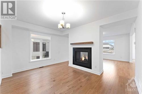 Dining room with 2 sided fireplace