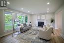 Spacious living room with oversized window Spacious living room with oversized window