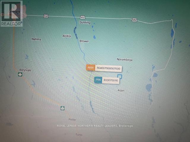 












LOT 5 CON 5 PYNE TWP

,
Cochrane,







Ontario
P0L1C0


