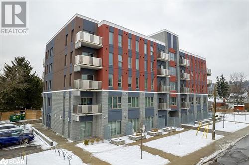 View of snow covered building