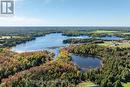 late summer drone shot of lake