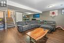 family room with gas fireplace