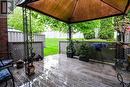 Private patio with a gazebo