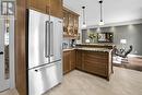 Kitchen overlooks family room