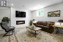 Electric straight line fireplace