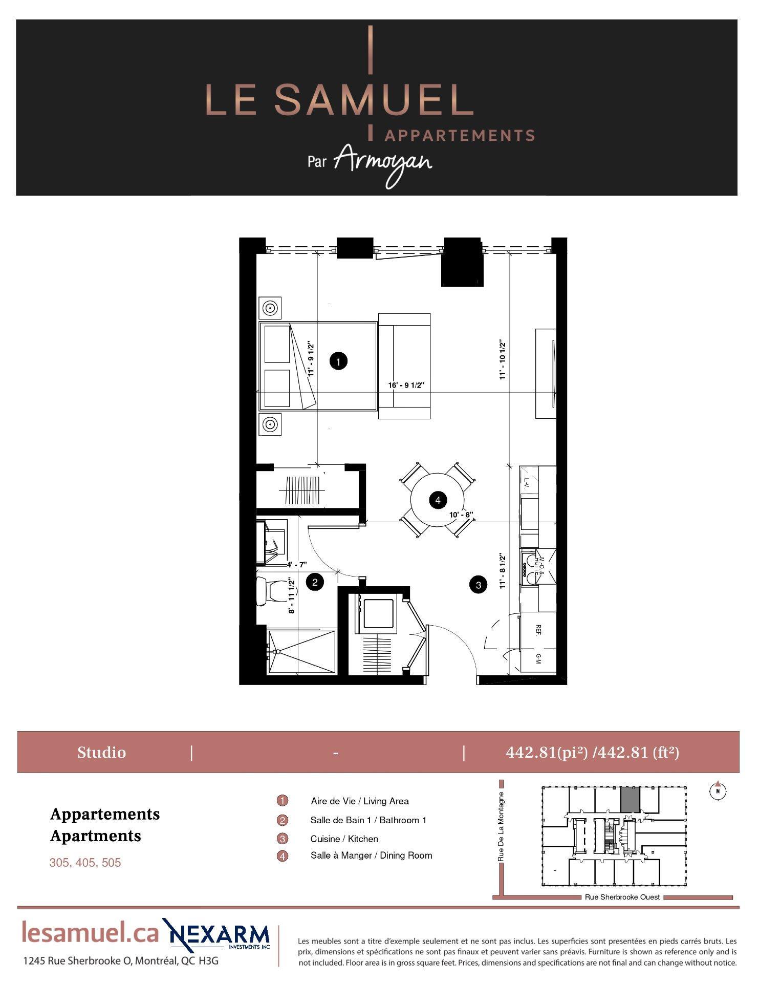 









1245


Rue Sherbrooke O.

, 305,
Montréal (Ville-Marie),




QC
H3G1G3

