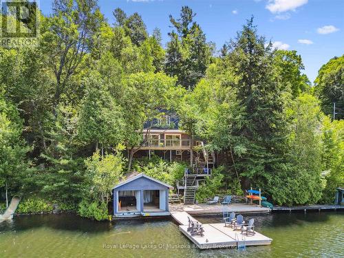 View from the lake, water slide to the left