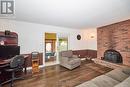 Family room with wood insert