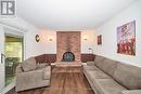 Family room with wood insert
