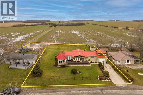 Overview of rural landscape with property boundaries highlighted