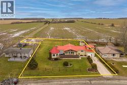 Overview of rural landscape with property boundaries highlighted