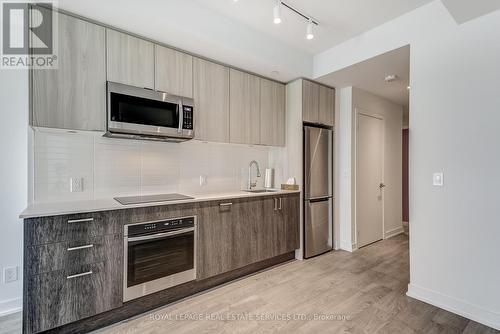 Kitchen with stainless steel appliances