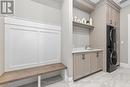 Designer mudroom/laundry with built-in bench