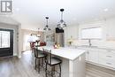 Cambria Quartz Island with overhead lighting