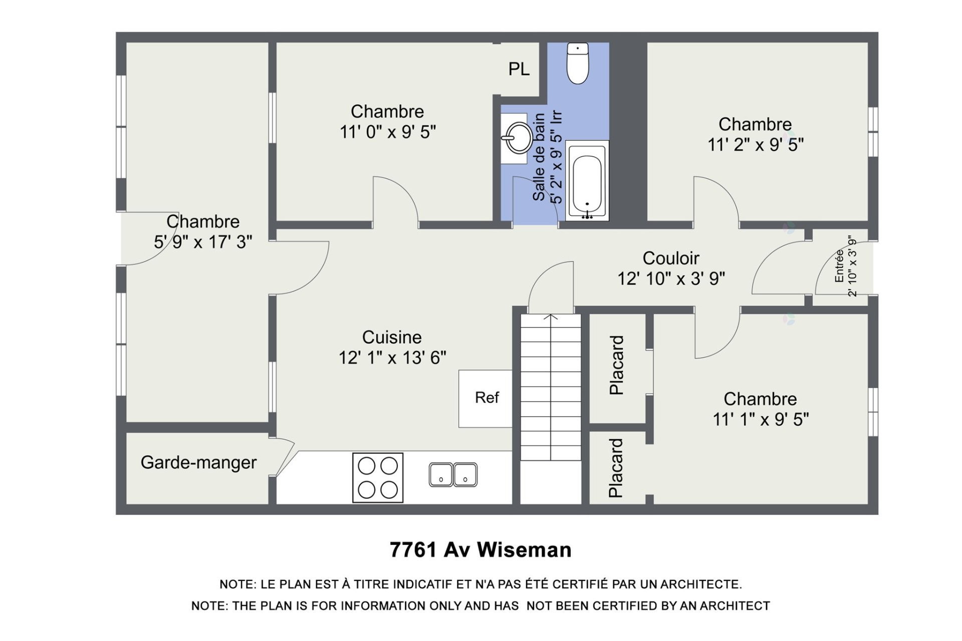 









7761


Av. Wiseman

,
Montréal (Villeray/Saint-Michel/Parc-Extension),




QC
H3N2N8

