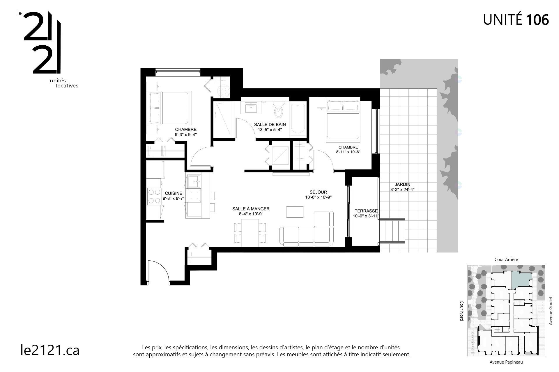 









2121


Av. Papineau

, 106,
Montréal (Ville-Marie),




QC
H2K4J5

