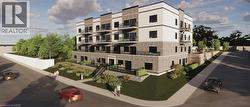 View of Condominium building from corner of Shetland and Caithness St