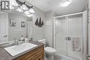 Basement bathroom with walk-in shower