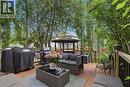 Private treed backyard