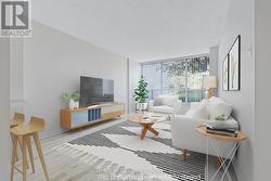 The living room provides tons of natural light