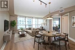 Virtually staged Living Room and Dining Room