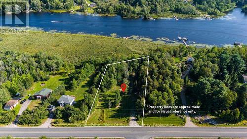 Arial View With Approximate Property Lines.