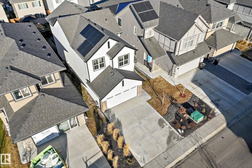 Aerial perspective of suburban area