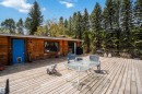 Expansive wood deck with a perimeter railing