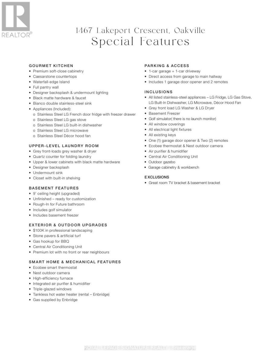 












1467 LAKEPORT CRESCENT

,
Oakville (JM Joshua Meadows),




Ontario
L6H3S1

