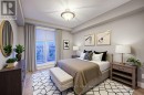 Virtually staged primary bedroom