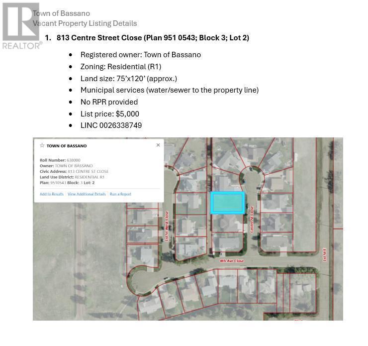 












813 Centre Street Close

,
Bassano,







Alberta
T0J0B0

