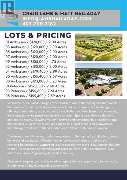 












104 Ambursen Avenue

,
Bassano,







Alberta
T0J0B0


